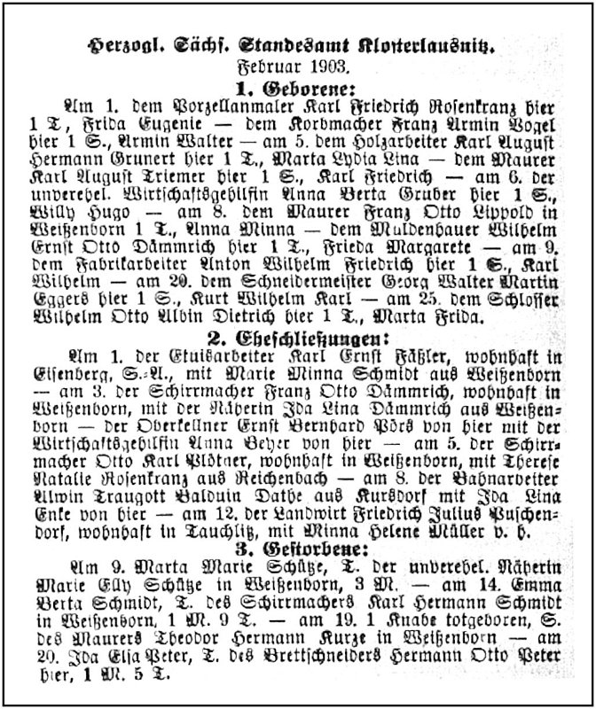 1903-03-18 Kl Standesamtsregister